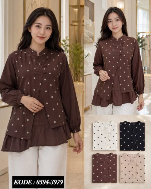 Peplum Cheongsam Polkadot