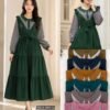 midi dress bahan rayon twill/0507 A