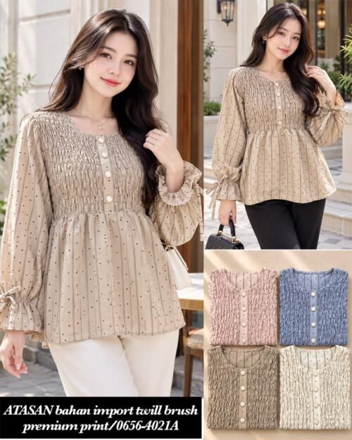 atasan bahan import twill brush premium print/0656 A