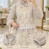 atasan bahan import tencel crepe foam print mix tencel chain emroiderry