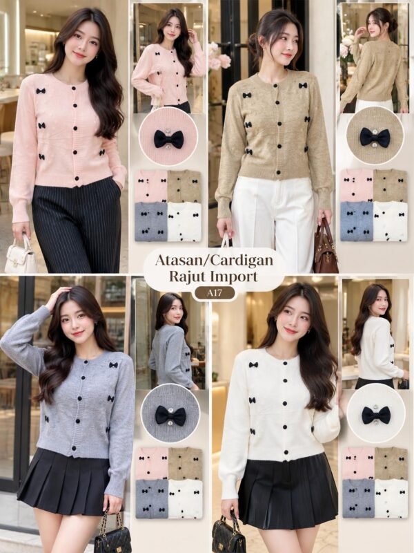A17A atasan rajut/cardigan import