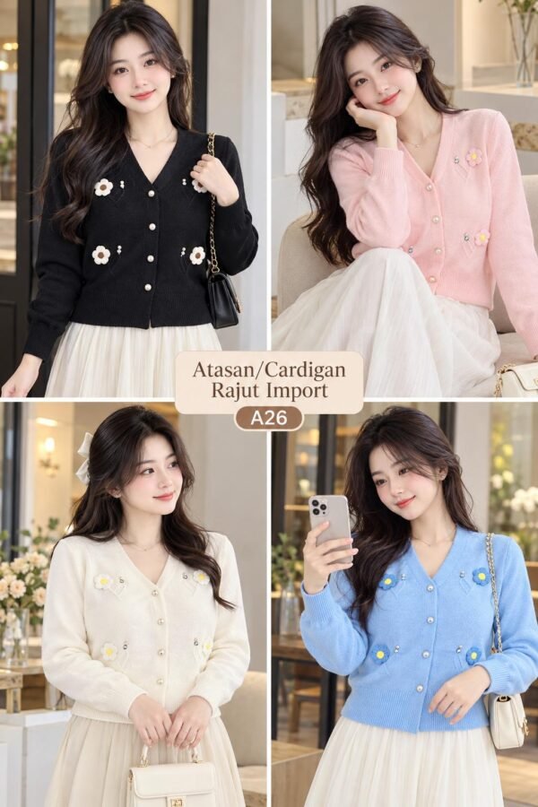 A26 atasan rajut/cardigan import