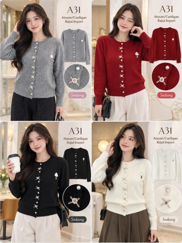 A31C atasan rajut/cardigan import